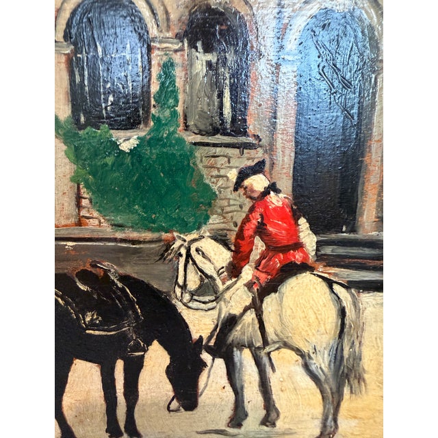 Carl Hoffman Original Oil Painting Horse Rider Dog Vintage European Landscape For Sale - Image 10 of 11