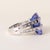 Estate 18k White Gold 11.56 Carat Tanzanite and Diamond Ring, Size 6.5 For Sale - Image 4 of 5