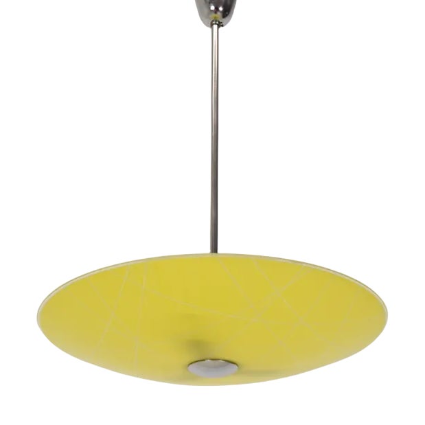 Mid-Century Glass Pendant Lamp, 1960s For Sale