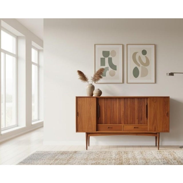 Teak Cabinet with Sliding Doors by Holger Christiansen, 1960s For Sale - Image 4 of 15