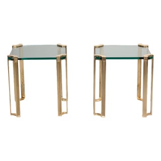 High-Gloss Brass T24 Side Tables by Peter Ghyczy, Set of 2 For Sale