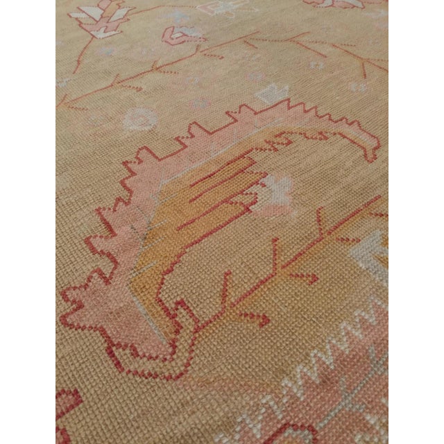 Gold An Oushak Carpet, Turkish Rugs, Handmade Oriental Rugs, Gold, Green, Pink, Ivory For Sale - Image 8 of 11