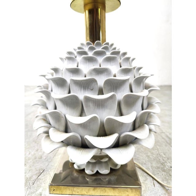 1960s Vintage Italian Ceramic Artichoque Table Lamp, 1960s For Sale - Image 5 of 13