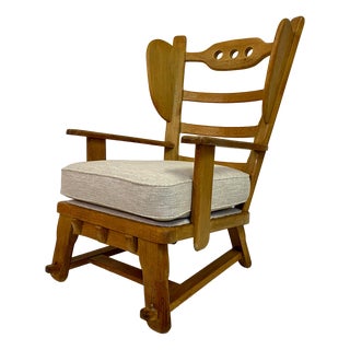 Dutch Brutalist Armchair in Oak, 1960s For Sale