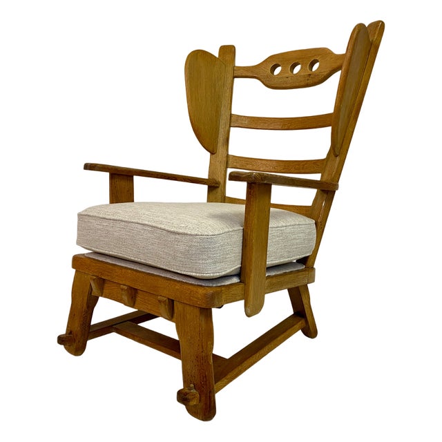 Dutch Brutalist Armchair in Oak, 1960s For Sale