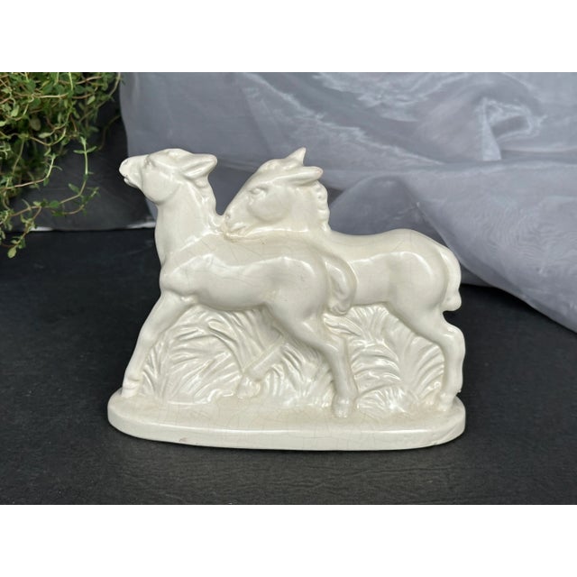 1930s Art Deco German Ceramic Horse Figurine For Sale - Image 5 of 13