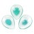Vintage Venini Signed Murano Tiffany Blue Teal Green Italian Art Glass Midcentury Teardrop Ring Dishes - Set of 3 For Sale