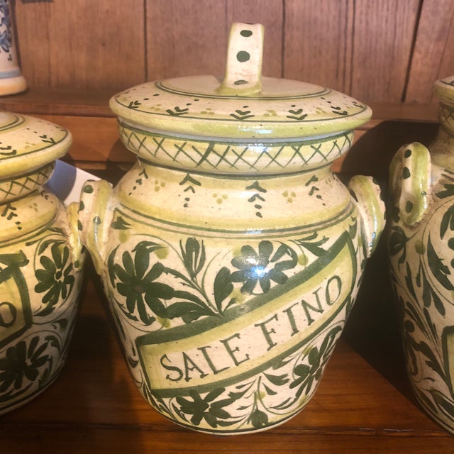 Italian Hand Painted Ceramic Canisters Set of 4 Chairish