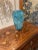 Italian Vintage Blue Murano Glass Vase For Sale - Image 3 of 6