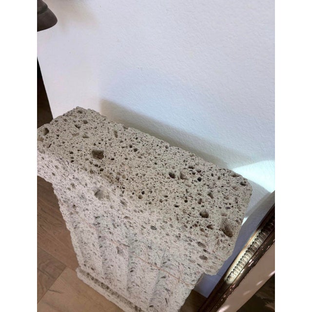Late 20th Century Vintage Weathered Cast Concrete Architectural Pedestal For Sale - Image 5 of 8
