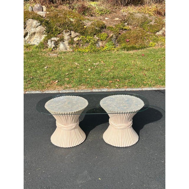 Shabby Chic McGuire Wheat Chaff Coastal Rattan Coffee Table For Sale - Image 3 of 15