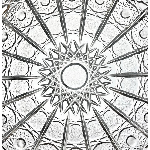 American 1960s Vintage American Brilliant Period Abp Cut Crystal Glass Tray Platter For Sale - Image 3 of 6