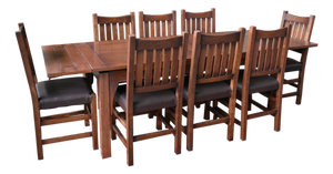 Mission Stow Leaf Table With #240 Chair Dining Set - Dark Oak