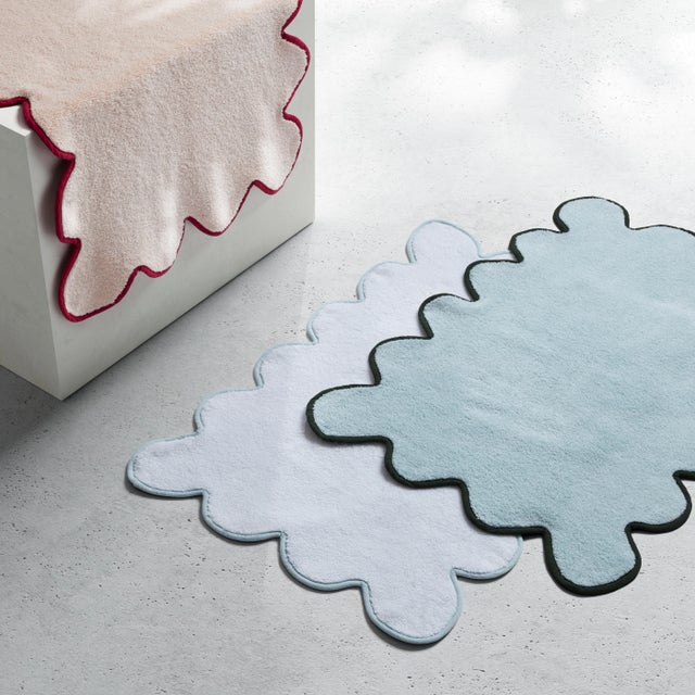 Kassatex Kassatex x Chairish Scallop Tubmat, Blue/Forest Green For Sale - Image 4 of 10