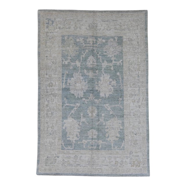 Turkish Oushak Rug 4'11" x 7'4" For Sale