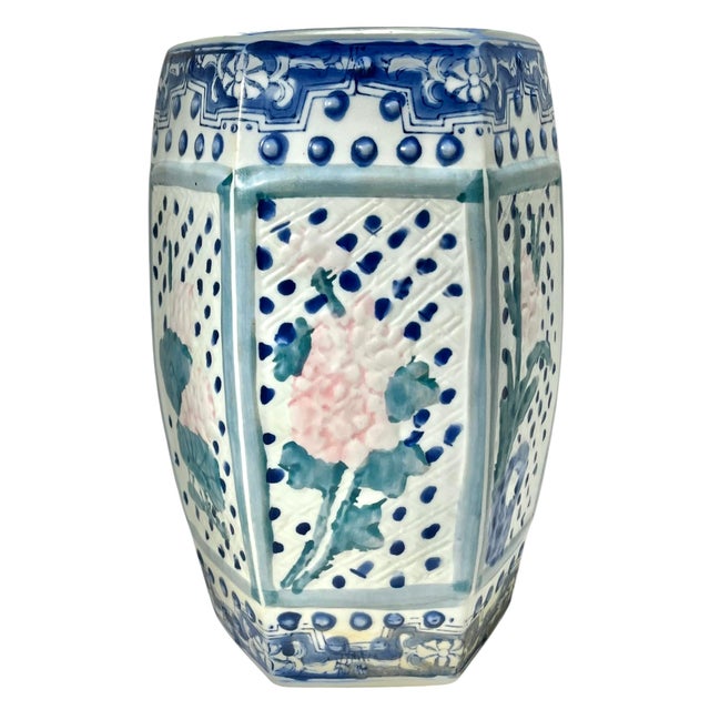 Chinese Vintage Chinese Hand-Painted Garden Stool For Sale - Image 3 of 9
