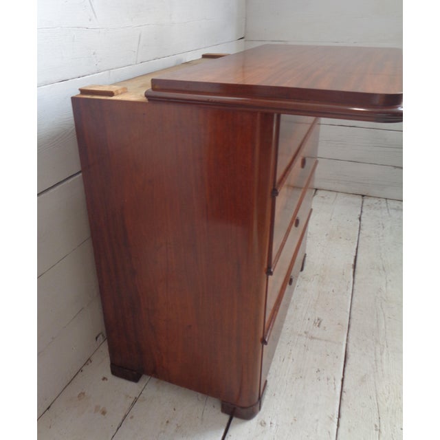 Wood Bidermeier Chest of Drawers with Secretaire in Mahogany, Early 19th Century For Sale - Image 7 of 18