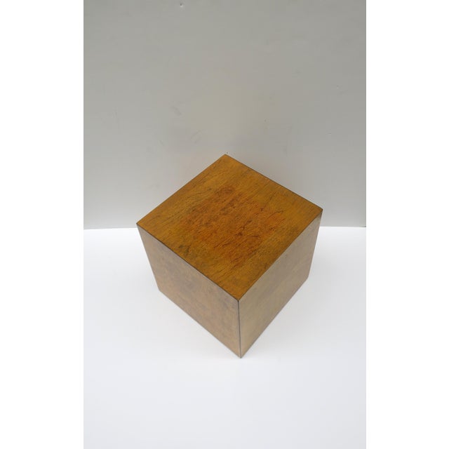 Wood Pedestal Cube End or Side Table, Modern Design Style, Circa Mid-20th Century For Sale - Image 10 of 11