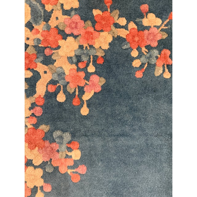 Textile Mid-20th Century Chinese Art Deco Oval Rug 2'7" X 4'5" For Sale - Image 7 of 9