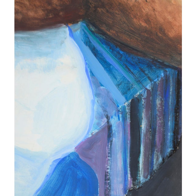 Vintage Figurative Nude Study Posed on Bed - Acrylic on Paper by Katherine Kallick For Sale - Image 4 of 4