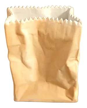 Ceramic Paper Bag Vase by Tapio Wirkkala for Rosenthal, 1990s