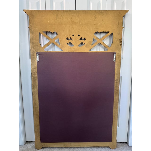 Vintage 1980s Neoclassical Beveled Mirror: Giltwood & Metal, Carved Urn & Swag For Sale - Image 18 of 18