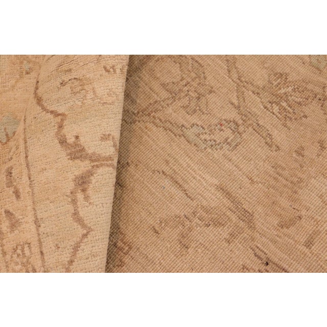 Textile Boho Chic Ziegler Tan Brown Hand-Knotted Wool Rug - 8'5'' X 10'9'' For Sale - Image 7 of 8
