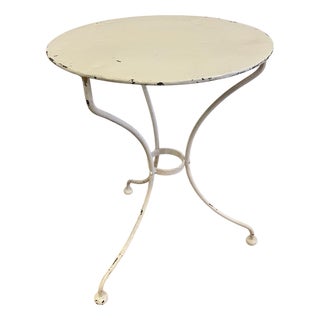 White Iron Pedestal Table For Sale