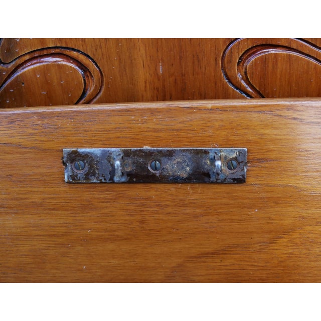 Brown Antique Art Nouveau Cherry Wood Entrance Chest, 1900s For Sale - Image 8 of 12