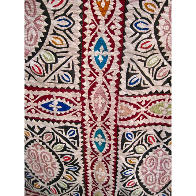 Indian Patchwork Appliques Quilt or Tapestry For Sale - Image 6 of 13
