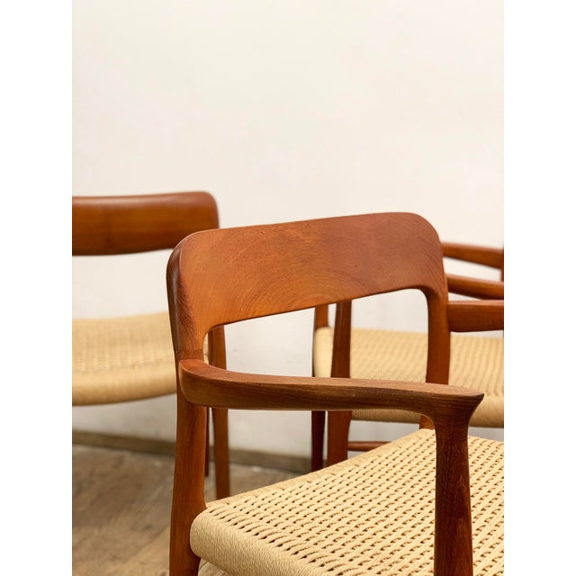 Mid-Century Danish Model 56 and 75 D Chairs in Teak by Niels O. Møller for J.L. Møllers Møbelfabrik, 1950, Set of 8 For Sale - Image 15 of 18