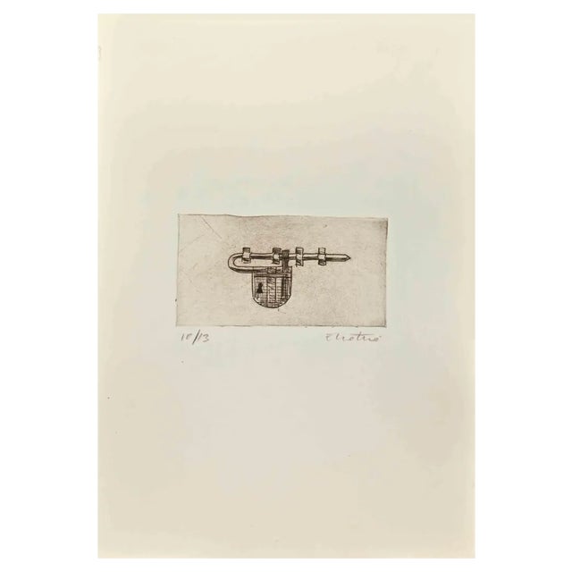 Enotrio Pugliese, Latch, Etching, 1963 For Sale