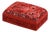 Vintage Chinese Cinnabar Lacquer Rectangular Lidded Box With Figural Carving For Sale