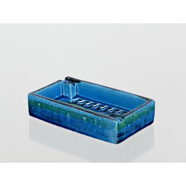 Rimini Blue Ceramic Ashtray attributed to Aldo Londi for Bitossi, Italy, 1960s For Sale - Image 10 of 12