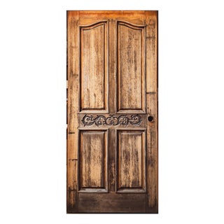 Late 20th Century Wooden Door With Intricate Scrollwork For Sale
