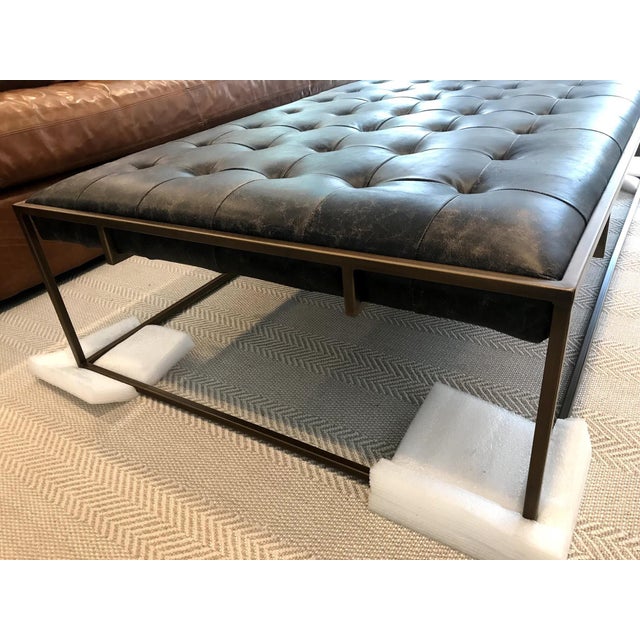 McGee and Co Penn Coffee Table Dark Tufted Leather Chairish
