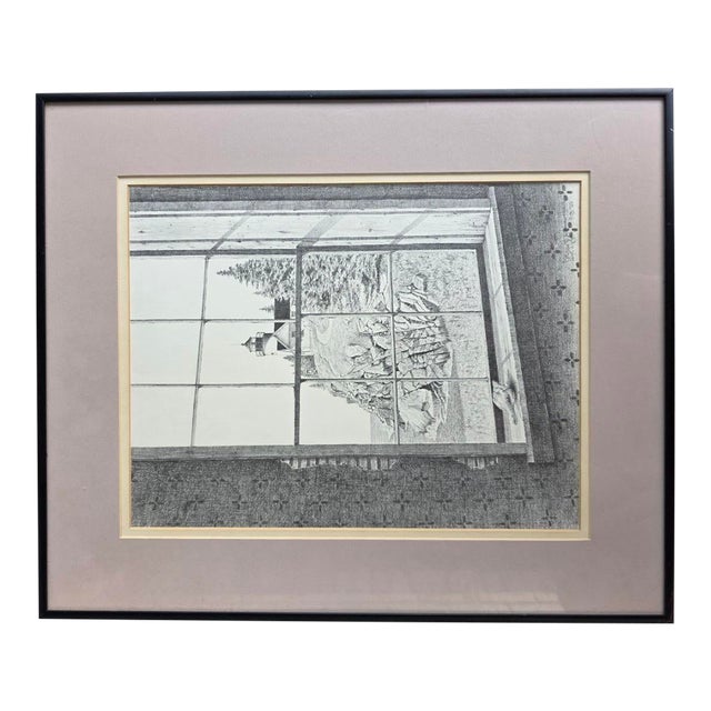 Consuelo Eames Hanks Signed & Dated Lithograph “High Light” Lighthouse View, 1980, Professionally Framed 18”x15” For Sale
