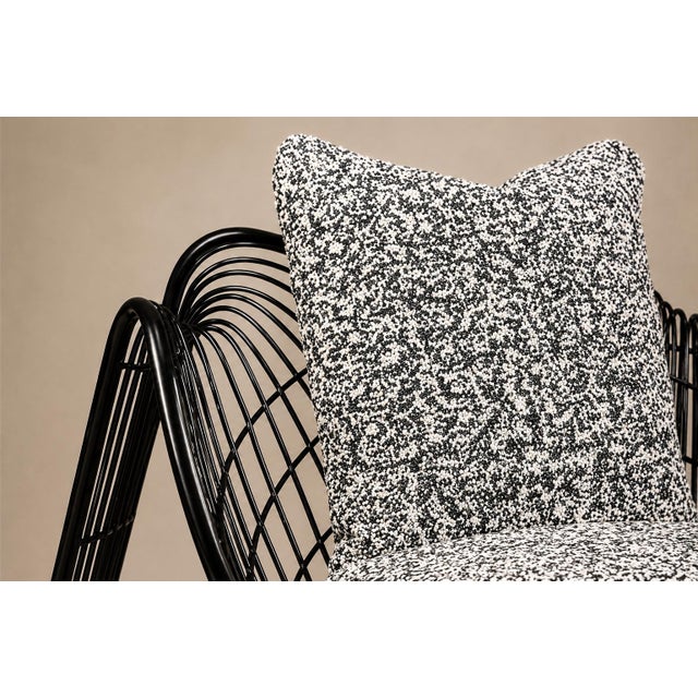Pair of Organic-Shaped Iron Armchairs With Bouclé Upholstery, Brazil, 1950s For Sale - Image 16 of 18