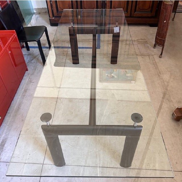 Black Glass Lc6 Dining Table by Le Corbusier for Cassina For Sale - Image 8 of 16