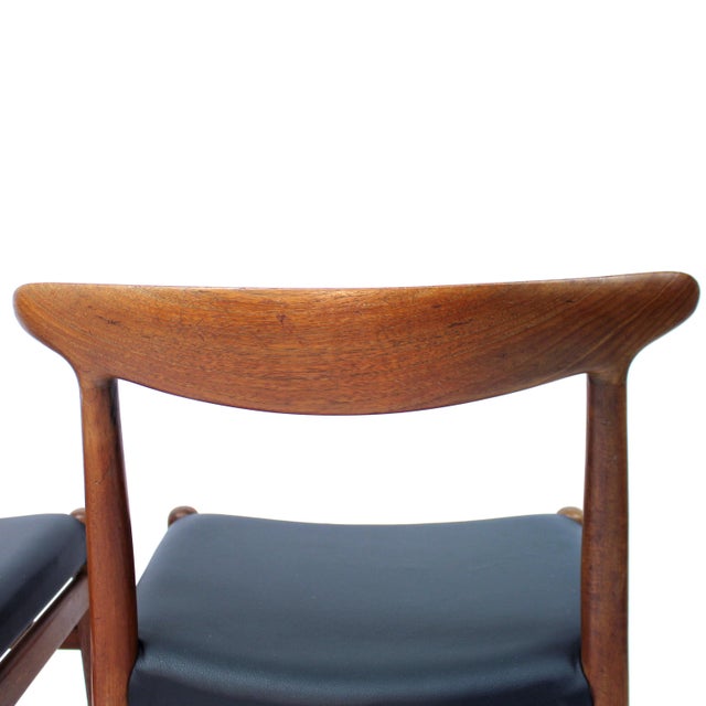 Model W2 Dining Chairs in Teak and Leather by Hans J. Wegner for C. M. Madsen, 1960s, Set of 2 For Sale - Image 14 of 16