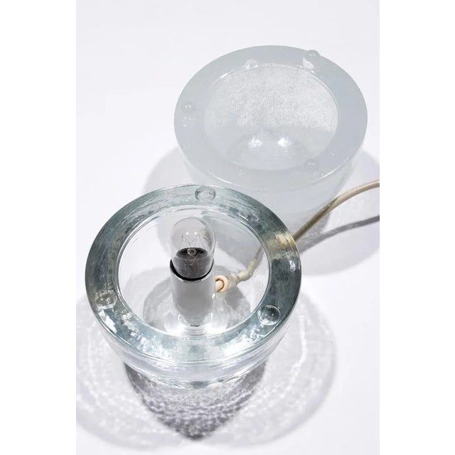 Italian Table Lamp in Thick Glass, 1960s For Sale - Image 4 of 12