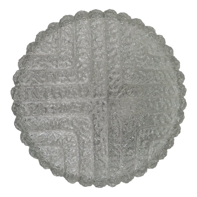 Mid-Century Modern Pressed Glass Ceiling Light from RZB, Germany, 1970s For Sale
