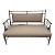 Vintage Chinese Chippendale Faux Bamboo Tan Upholstered Settee For Sale