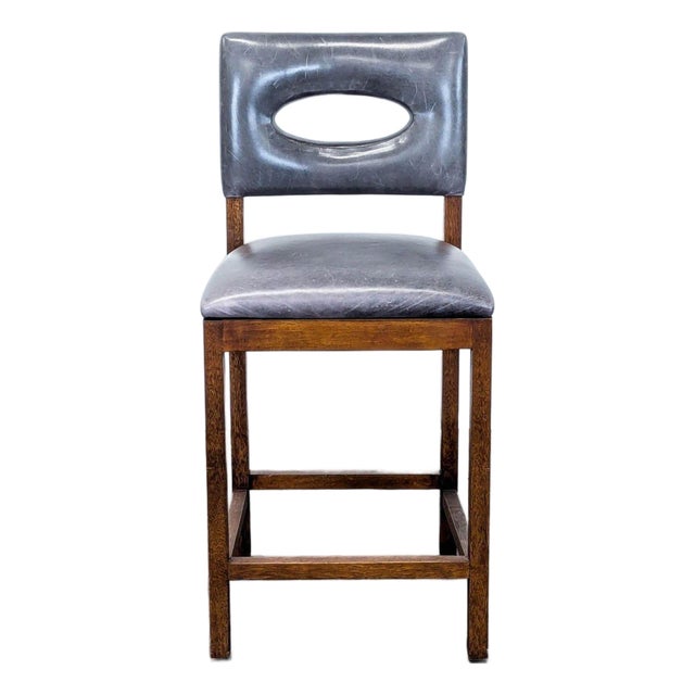 Palecek Leather Bar Stool For Sale