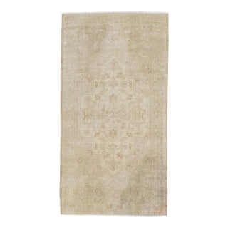 1960s Tan Vintage Turkish Mini Rug 1'9" X 3'4" For Sale