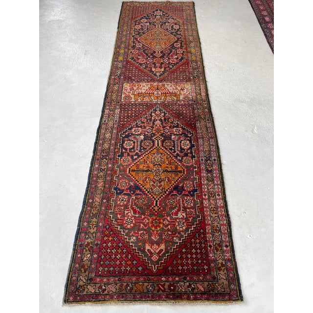 Name: KISSING LIONS / LEOPARDS Rare & Decorative Antique Runner with Duel Feline Subjects in Center | 2.11 x 10.6 Size:...