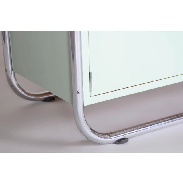 Aqua Vintage Bauhaus Cabinet in Chrome-Plated Steel and Lacquered Wood, 1930s For Sale - Image 8 of 12