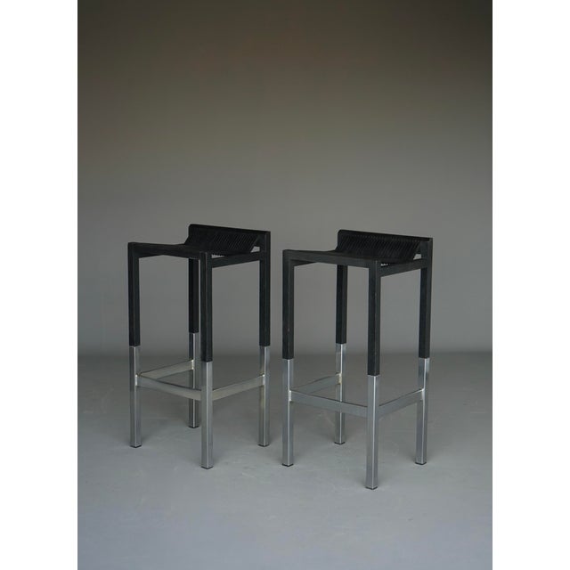 Minimalist Bar Stools by Ruud Jan Kokke, 1980s, Set of 2 For Sale - Image 6 of 18