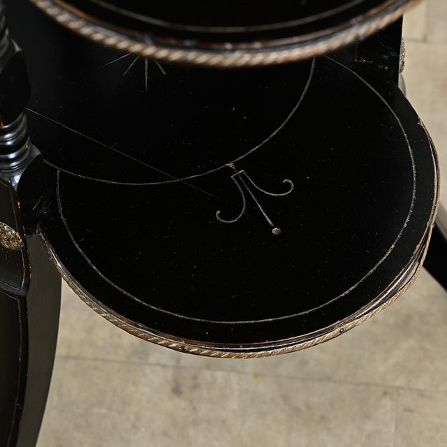 19th Century Napoléon III Etched & Ebonized Étagère For Sale In Baton Rouge - Image 6 of 16