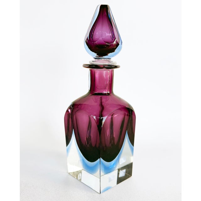 Mid-Century Modern Mid 20th Century Mario Pinzano Seguso Vda Murano Sommeroso Decanter, Mid-Century Modern For Sale - Image 3 of 7